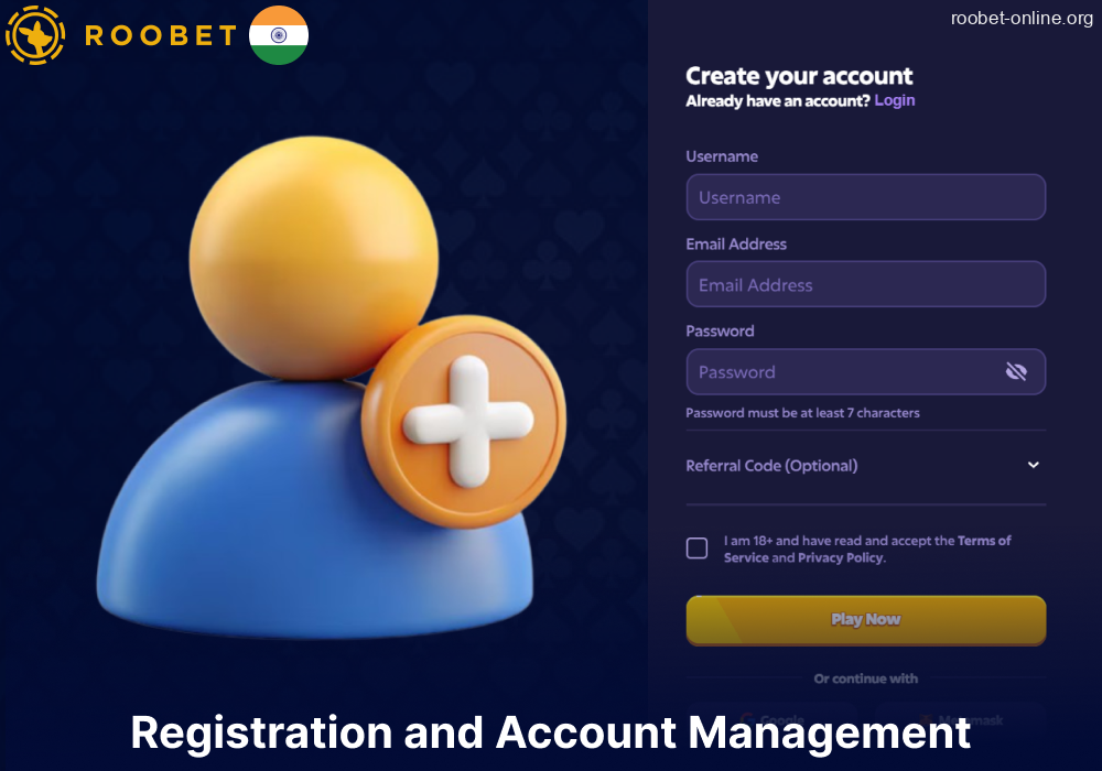 Guide on registration on Roobet for players from India